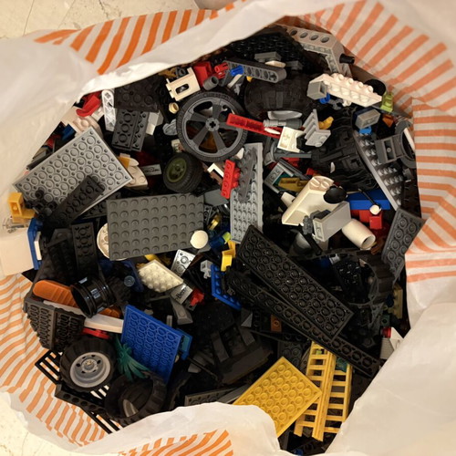 Mixed construction bricks, 2 large bags, approx. 9.5 kg