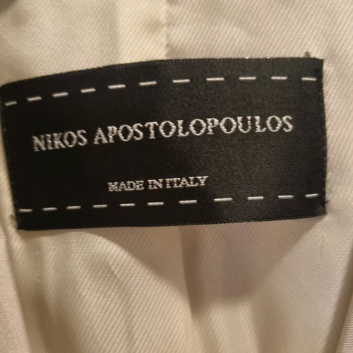 Men's wedding suit Nikos Apostolopoulos like new, ice gray with shirt and tie