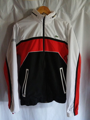 Lacoste jacket used, size XS, white and red