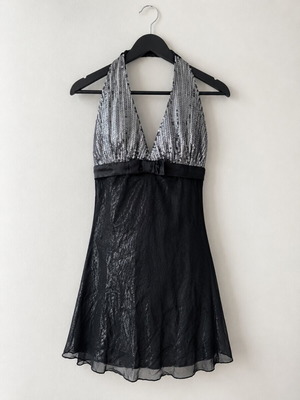 Justop Fashion Mini Dress like new, black and silver, size S