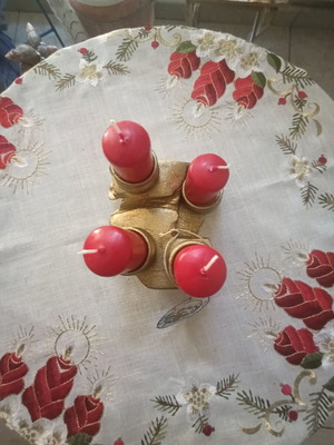 Handcrafted golden 4-candle holder Christmas decoration new