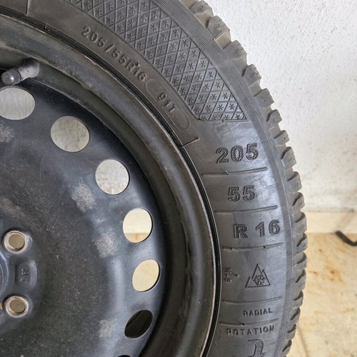 Kleber car tires 205 55 16 winter used, set of four without rims