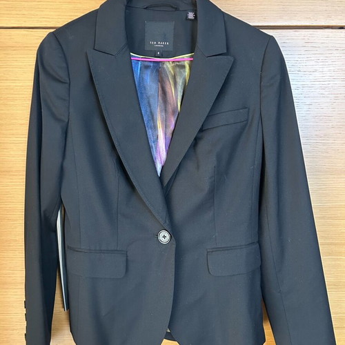 Ted Baker London γυναικείο σακάκι με μόνο κούμπωμα σαν καινούργιο, μαύρο, μέγεθος 2