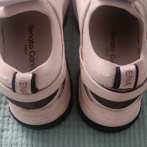 Renato Garini women's chunky sneakers wedges size 39 used, white with animal print