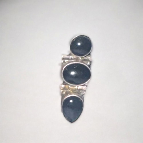 Earring with silver and black onyx vintage, like new