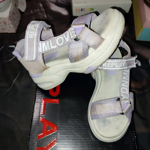 Replay sandals size 30 like new, white and purple