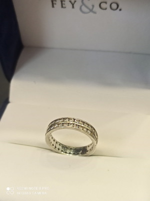 Ασημένια βέρα 925 μεταχειρισμένη με zircon, No 15 - 55mm περιφέρεια