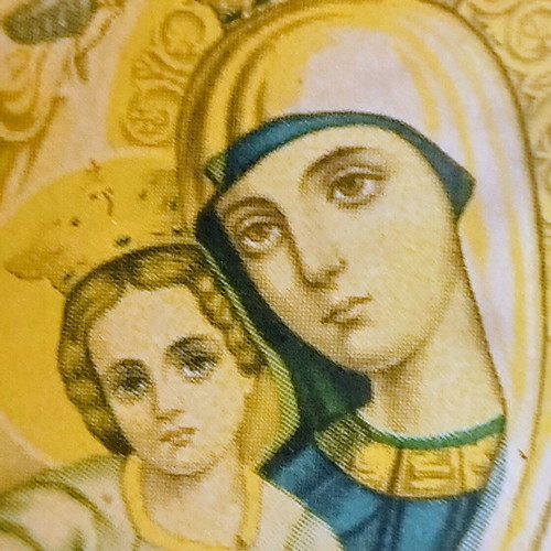 Set of 3 used vintage oval metal religious images