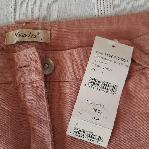 Ysatis skirt super mini denim new salmon 100% cotton size 2