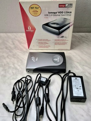 Iomega HDD 120GB external hard drive used, vintage