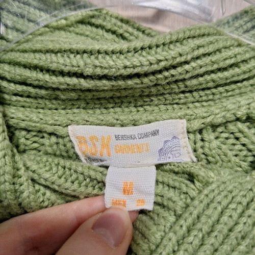 Bershka green knitted sweater like new, size M