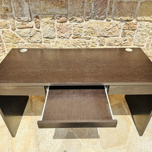 Desk Oak Black with Two Drawers and Trackpad Keyboard Base like new
