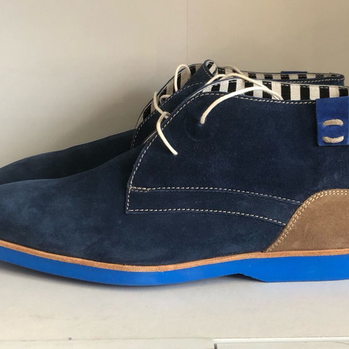 Floris Van Bommel shoes new, blue, natural suede, boots