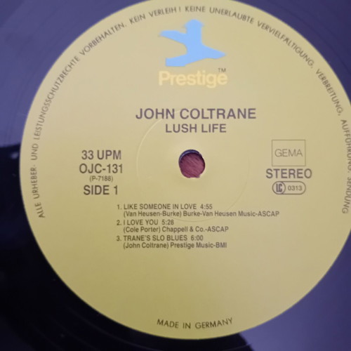 John Coltrane Lush Life LP used, jazz