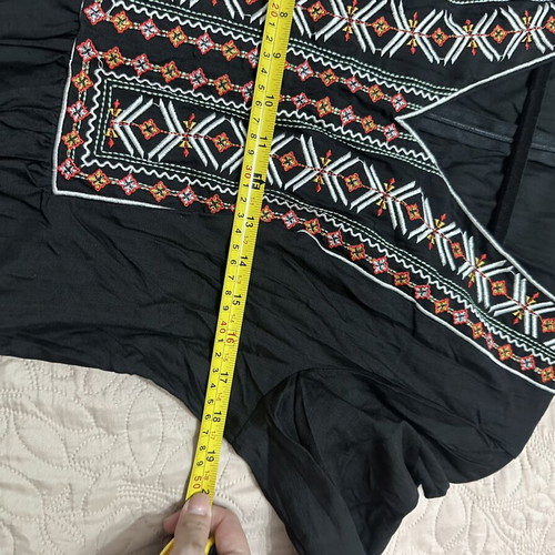 Emery Rose black boho dress with embroidery size L like new