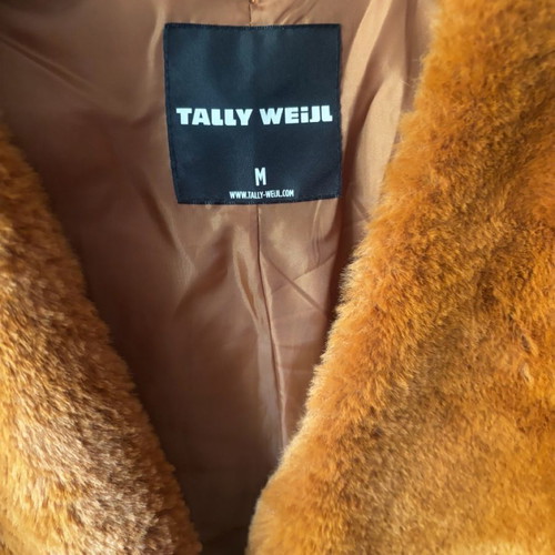 Tally Weijl women's fur jacket orange size M