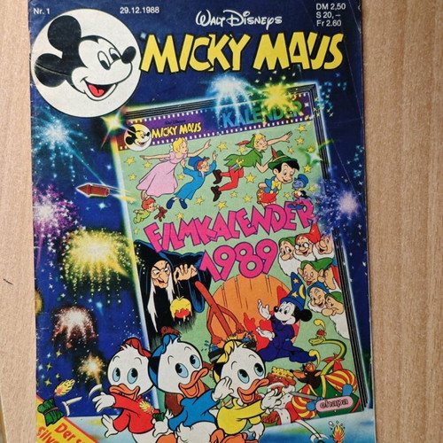 Micky Maus magazine used, German edition 1988 with 1989 calendar