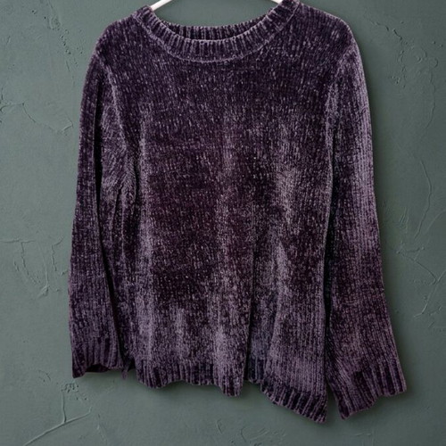 Chenille sweater dark grey like new, size S