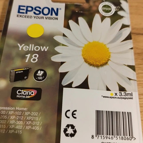 Epson 18 Yellow Ink Cartridge Claria Home Ink 3.3 ml