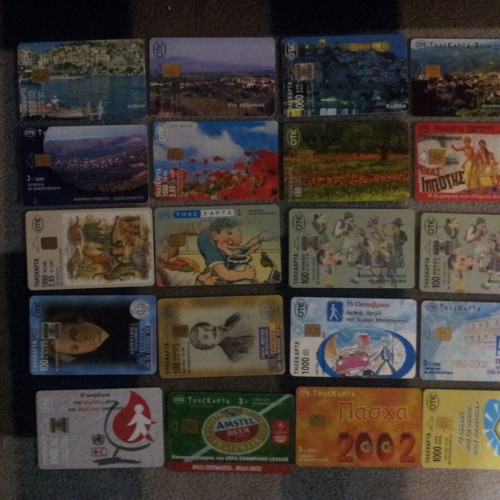 Phone cards used, pack of 20 pieces