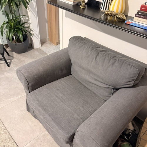 EKTORP armchair with gray cover IKEA like new
