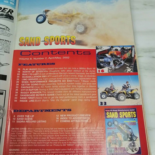 Sands Sports magazine April/May 2002, like new