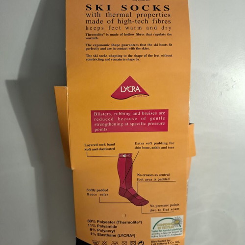 Ski socks new, size 39-42, grey and black