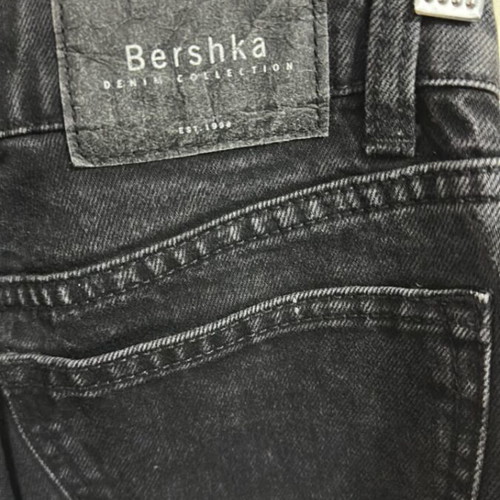 Bershka mom fit jeans used, black and gray, size XXS