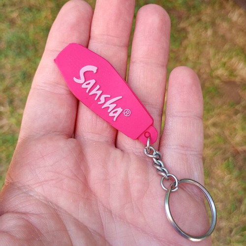 Sansha keychain used, pink, rubber