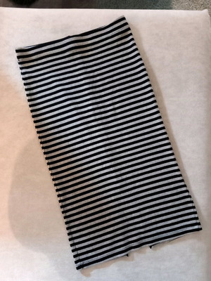 Pencil φούστα Attrattivo ριγέ μαύρο-γκρι, μέγεθος L, σαν καινούργιο