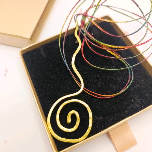 Spiral Pendant Handmade Brass New
