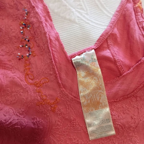 Vintage Just Angels Long Top with Crossed Straps and Beads, Like New