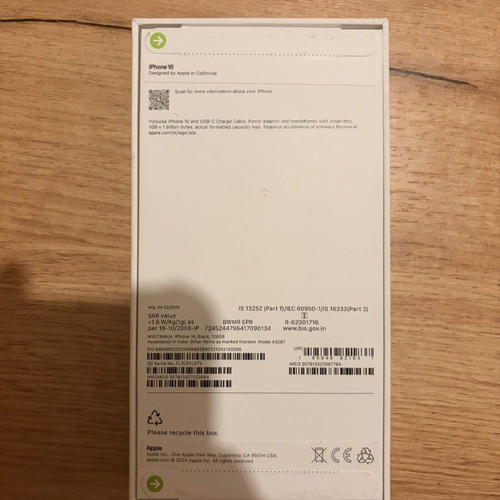Apple iPhone 16 128GB Black new, sealed, dual SIM