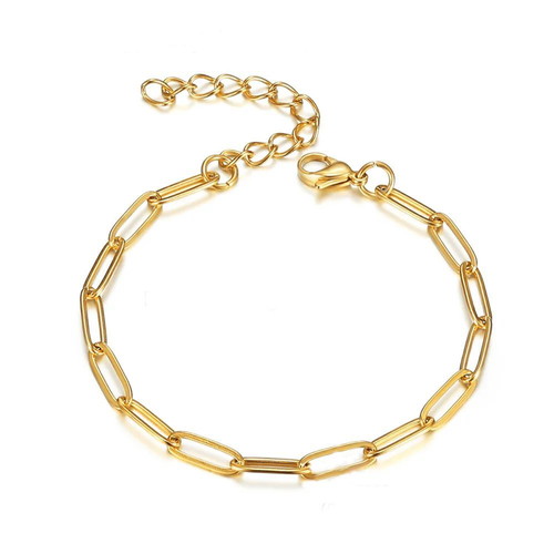 18K 5macro Gold Plated Necklace and Bracelet Set, Length 60cm and 20cm
