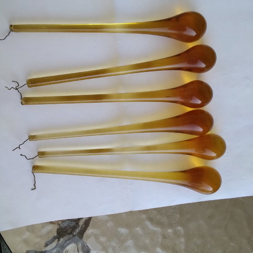 Murano drop crystal lighting used, 17 pieces, 15 cm height