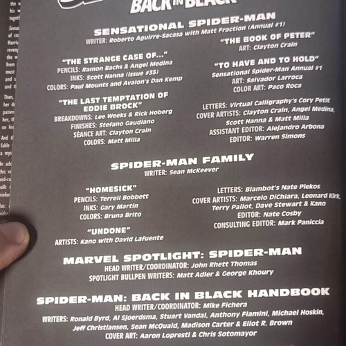 Spider-Man Back in Black hardcover comic