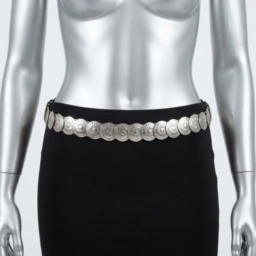Elastic belt, silver, adjustable