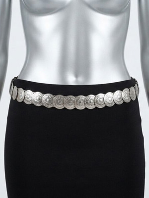 Elastic belt, silver, adjustable