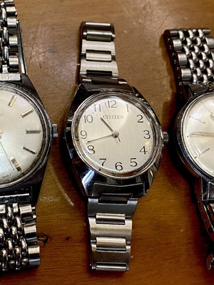 Vintage mechanical watches used, set of 3 men's