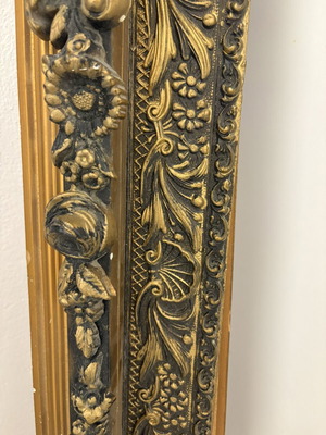 Frame 2x2 meters wood with carved antique gold design used
