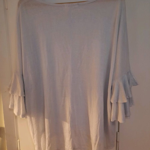 Spring blouse airy, like new, light blue with ruffles