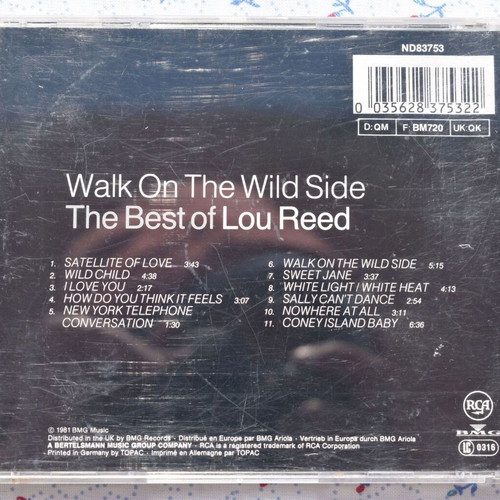 Lou Reed Walk On The Wild Side - The Best Of Lou Reed CD used, rock