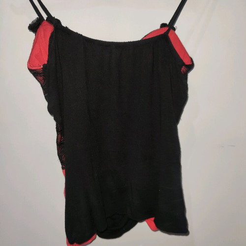 Evening top used, black and orange, size S