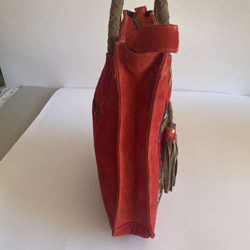 Ada Kamara women's suede handbag like new, red