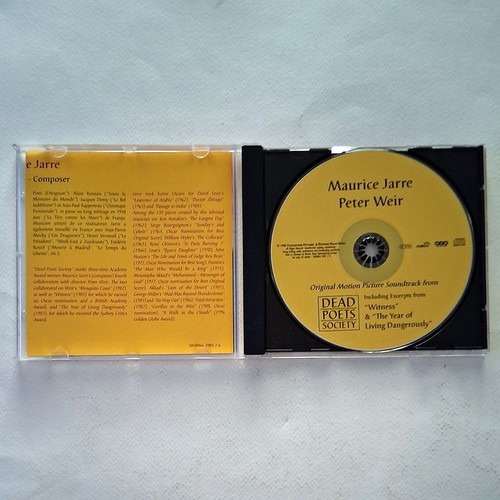 Maurice Jarre Dead Poets Society Witness Year Of Living Dangerously Soundtrack CD like new, classical