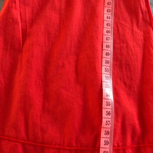 Italian red long summer dress like new with gold details