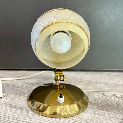 Λάμπα σατινέ γυάλινη mid century eye ball μεταχειρισμένη