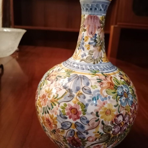 Sevillarte vase handmade colorful with artist signature like new