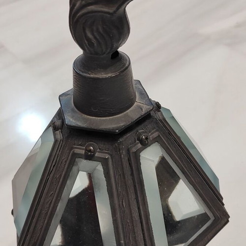 Gothic style candle lamp used with crystal and cast iron