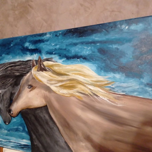 Painting Horses new, original handmade artwork